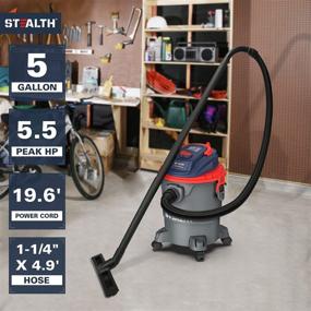 img 3 attached to 🧹 Stealth ECV05P1: Efficient 5 Gallon Wet Dry Vacuum Cleaner with Blower - Powerful 5.5 Peak HP Motor and Portable Design
