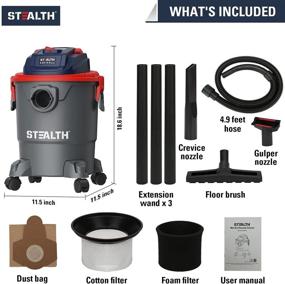 img 1 attached to 🧹 Stealth ECV05P1: Efficient 5 Gallon Wet Dry Vacuum Cleaner with Blower - Powerful 5.5 Peak HP Motor and Portable Design