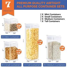 img 3 attached to 🍱 Airtight Food Storage Containers Set for Kitchen Pantry Organization and Storage - 7 Pieces with Easy Lock Lids, BPA Free