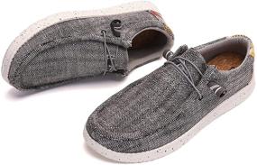 img 3 attached to Mens Slip Loafers Shoes BlackGrey