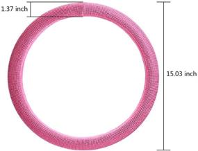 img 3 attached to Добавьте немного блеска в свое вождение с розовым чехлом на руль ATMOMO - 15 дюймов, противоскользящий, изготовленный вручную с кристальными стразами - идеальный подарок для женщин.