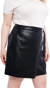 img 2 attached to Stretchy Zipper Bodycon Skirts and Clothing for Women in Genuine Leather