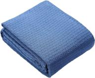 👑 all seasons super soft lightweight cotton blanket - king size, navy: a review of intradeglobal classic logo