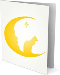 img 1 attached to 🐱 Cat Moon Stencil, 4.5 x 4.5 inch (S) - Halloween Stencils for Painting Template