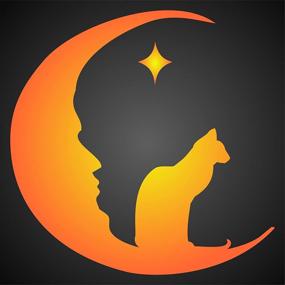 img 4 attached to 🐱 Cat Moon Stencil, 4.5 x 4.5 inch (S) - Halloween Stencils for Painting Template