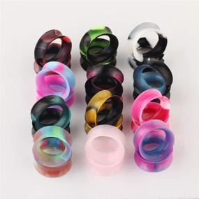 img 3 attached to 👂 24pcs Ultra Thin Silicone Ear Skin Flexible Flesh Tunnel Expander Kit - Same Sizes 6G-25mm