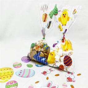 img 1 attached to 🍪 120-Pack Easter Cookie Bags | Treat Bags with Ties | Cellophane Bags for Cookies, Candy | Easter Party Supplies