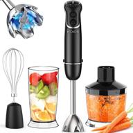 🔪 koios immersion hand blender: 4-in-1 electric multifunctional stick blender with 12 variable speeds, turbo mode, 304 stainless steel blade, bpa-free food processor container, egg whisk, beaker attachments логотип