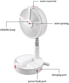 img 1 attached to 🌬️ YOUDirect Portable Misting Fan: Telescopic USB Rechargeable Desk Fan with Lights - 4 Speeds, Adjustable Height, and Travel-friendly Cooling with Humidifier