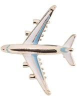 white blue enameled airplane aircraft brooch - myospark aviation jewelry gift for pilots, flight attendants, air force travelers logo