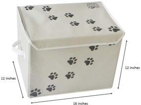 img 3 attached to 🐱 Feline Ruff Large Dog Toys Storage Box: Spacious 16"x12" Pet Toy Storage Basket with Lid - Ideal Canvas Bin for Cat Toys & Accessories (Tan)