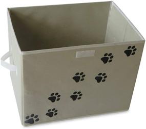 img 1 attached to 🐱 Feline Ruff Large Dog Toys Storage Box: Spacious 16"x12" Pet Toy Storage Basket with Lid - Ideal Canvas Bin for Cat Toys & Accessories (Tan)