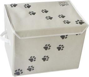 img 4 attached to 🐱 Feline Ruff Large Dog Toys Storage Box: Spacious 16"x12" Pet Toy Storage Basket with Lid - Ideal Canvas Bin for Cat Toys & Accessories (Tan)