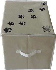 img 2 attached to 🐱 Feline Ruff Large Dog Toys Storage Box: Spacious 16"x12" Pet Toy Storage Basket with Lid - Ideal Canvas Bin for Cat Toys & Accessories (Tan)