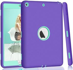 img 4 attached to 📱 Hocase iPad 5th/6th Generation Case - High-Impact Shock Absorbent Dual Layer Protective Case for iPad 9.7 2018/2017 - Purple