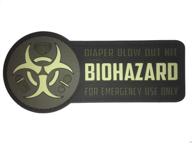 🚼 enhanced biohazard diaper bag morale patch: level up your diaper bag game! logo