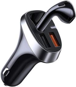 img 4 attached to 🚗 Joyroom Car Charger with TWS Bluetooth Earbud - QC 3.0, 4.8A/30W - Dual Port Fast Charging - Compatible with iPhone 12/11/MAX/Xs, Note 9/Samsung S8/S9/S10, iPad - Black