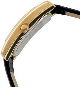 img 1 attached to 🕰️ Peugeot Classic Women's 14Kt Gold Plated Watch: Rectangular Tank Case, Leather Band, Easy-to-Read Dial