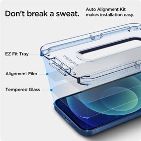 img 3 attached to Защитная пленка Spigen из закаленного стекла для iPhone 12 Mini 📱 5.4 дюйма [Glas.tR EZ Fit] [дружелюбная к чехлам] - набор из 2 шт.