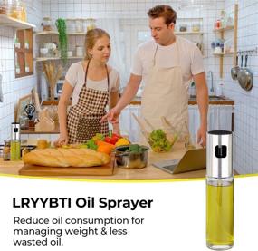 img 3 attached to 🌿 2-Pack Olive Oil Sprayer for Cooking - 3.4oz Oil Mister Spray Bottle, 100ml Olive Oil Spray Bottle for Air Fryer, Kitchen, Salad, BBQ, Baking