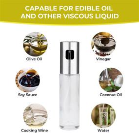 img 1 attached to 🌿 2-Pack Olive Oil Sprayer for Cooking - 3.4oz Oil Mister Spray Bottle, 100ml Olive Oil Spray Bottle for Air Fryer, Kitchen, Salad, BBQ, Baking