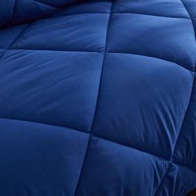 img 1 attached to 🛏️ Gehannah All Season Comforter Queen Blue Down Alternative Quilted Comforter: Sleep Better with Comfortable Bedding, Winter Warmth, and Breathability - 88x88 inches