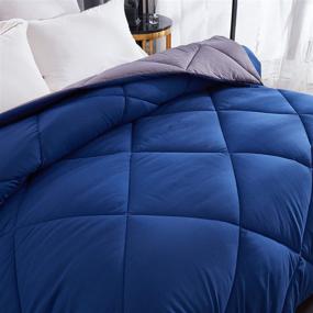 img 3 attached to 🛏️ Gehannah All Season Comforter Queen Blue Down Alternative Quilted Comforter: Sleep Better with Comfortable Bedding, Winter Warmth, and Breathability - 88x88 inches