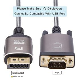 img 1 attached to Кабель KELink DisplayPort к VGA 6 футов - Кабель высокого качества с золотым покрытием Display Port Male к VGA Male для Lenovo, Dell, HP, ASUS и других