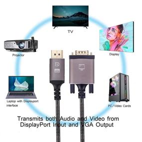 img 3 attached to Кабель KELink DisplayPort к VGA 6 футов - Кабель высокого качества с золотым покрытием Display Port Male к VGA Male для Lenovo, Dell, HP, ASUS и других