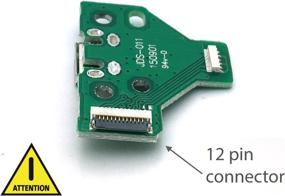 img 2 attached to 🎮 Rinbers Pack of 2 JDS-011 Replacement Charging Port Micro USB Adaptor Charger Socket Circuit Board for Sony PS4 2nd Gen DualShock 4 Controller - 12 Pin Flex Cable Included