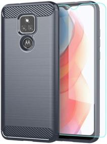 img 4 attached to 📱 Moto G Play 2021 Case with HD Screen Protector - Shock-Absorbing TPU Bumper Cover, Soft Rubber Protective Case for Motorola Moto G Play 2021 (Gray Brushed TPU)