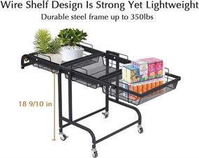 img 2 attached to 🛒 Versatile and Mobile 3 Tier Rolling Cart - A Storage essential for Kitchen, Bar, and Bathroom, with Adjustable Design and Convenient Wheels for Craft, File, Book, Makeup, Groceries, and More!