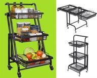 🛒 versatile and mobile 3 tier rolling cart - a storage essential for kitchen, bar, and bathroom, with adjustable design and convenient wheels for craft, file, book, makeup, groceries, and more! logo