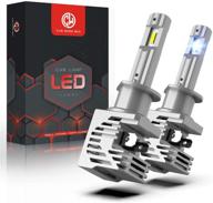 💡 fanless h1 led headlight bulb - car work box, wireless all-in-one conversion kit | 10000lm 6500k xenon white, csp chips logo