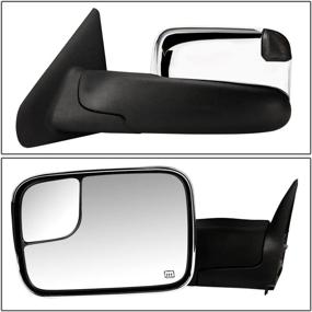 img 3 attached to 🚗 DNA Motoring TWM-012-T999-CH-SM Heated Foldable Towing Side Mirrors with LED Turn Signal for 02-08 Ram 1500/03-09 Ram 2500 3500