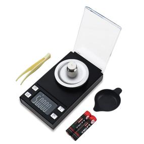 img 4 attached to 🔍 UNIWEIGH Milligram Scale 50g/0.001g for Powder Medicine, Jewelry, Gem, Reloading - High Precision Mini Carat Gram Scale with Cal Weight, Tare, LCD Display