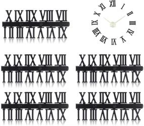 img 4 attached to 🕰️ Rumfo 5 Sets of DIY Digital Replacement Gadget Repair Clock Parts - Enhance Your Clock with Arabic/Roman Number Bell Clock Numerals and Accessories (Black Roman Numerals)