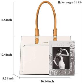 img 1 attached to 👜 BOSTANTEN Vintage Leather Business Tote Handbag for Women - Fits 15.6 inch Laptop - Laptop Bag, Shoulder Bag, Briefcase