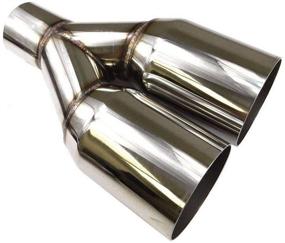 img 1 attached to 🐎 BLACKHORSE-RACING Universal Dual Exhaust Tip: Straight Cut 2.5" Inlet, 3.5" Outlet, 10.5" Length, Stainless Steel Silver Tailpipe