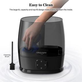 img 1 attached to 🌿 Okaysou Aqua Q6 Humidifier (6L): Top Fill, Warm & Cool Mist, Filterless, Remote Control & Humidistat - Ideal for Large Rooms, Bedrooms, Baby & Plants