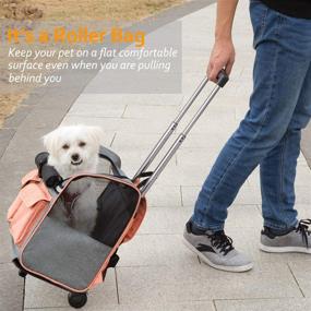 img 1 attached to 🐾 Convenient and Versatile Pettom Pet Rolling Carrier Backpack: Dog Wheel Around Cat Luggage Bag for Effortless Pet Travel