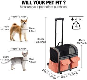 img 3 attached to 🐾 Convenient and Versatile Pettom Pet Rolling Carrier Backpack: Dog Wheel Around Cat Luggage Bag for Effortless Pet Travel