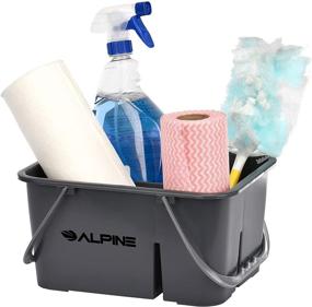 img 1 attached to Alpine Industries 4-Compartment Plastic Cleaning Caddy - Convenient and 🧹 Sturdy Cleaner & Tools Bucket for Commercial Bathroom Floors & Windows Sanitization