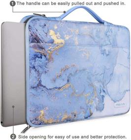 img 2 attached to 🎒 MOSISO 360 Protective Laptop Sleeve 13-13.3 inch MacBook Pro/Air, Watercolor Marble Blue