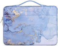 🎒 mosiso 360 protective laptop sleeve 13-13.3 inch macbook pro/air, watercolor marble blue logo