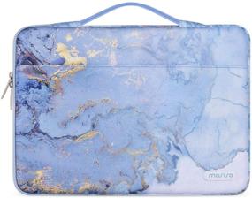 img 4 attached to 🎒 MOSISO 360 Protective Laptop Sleeve 13-13.3 inch MacBook Pro/Air, Watercolor Marble Blue