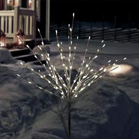 img 3 attached to Alpine Corporation CRD128WW Silver Taped Bush with Warm White LED Lights - Indoor and Outdoor Christmas Décor, Holiday Decorations, Multi-Purpose