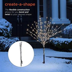 img 1 attached to Alpine Corporation CRD128WW Silver Taped Bush with Warm White LED Lights - Indoor and Outdoor Christmas Décor, Holiday Decorations, Multi-Purpose