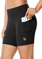 🩳 baleaf women's 7" long compression running shorts: high waisted yoga biker shorts with 3 convenient pockets logo