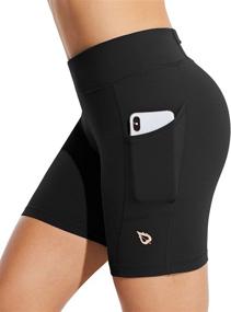 img 2 attached to 🩳 BALEAF Women's 7" Long Compression Running Shorts: High Waisted Yoga Biker Shorts with 3 Convenient Pockets